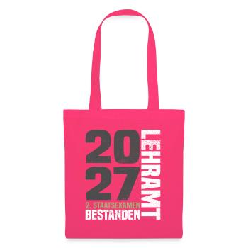 2. Staatsexamen Lehramt 2027 - Stoffbeutel - Azalea - Vorne