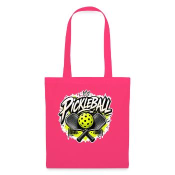 Pickleball Neon Yellow Splatter Crowned Script Art - Stoffbeutel - Azalea - Vorne