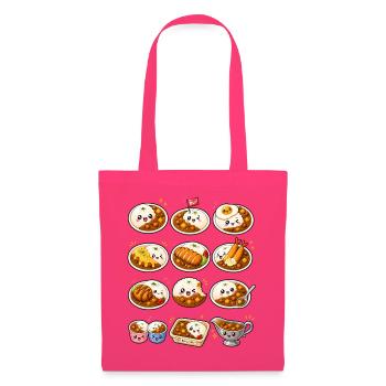 Kawaii Japanisches Curry | Reis & Katsu - Stoffbeutel - Azalea - Vorne