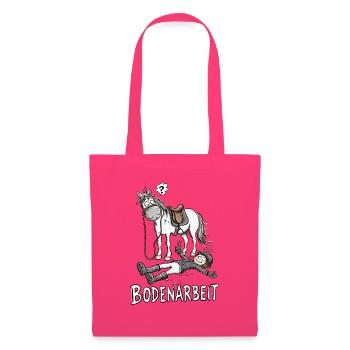 Bodenarbeit Pferde Comic Reiter Pferd Cartoon - Stoffbeutel - Azalea - Vorne