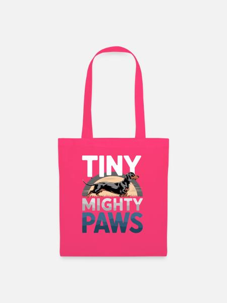 Tiny Mighty Paws Dackel Silhouette - Stoffbeutel - Azalea