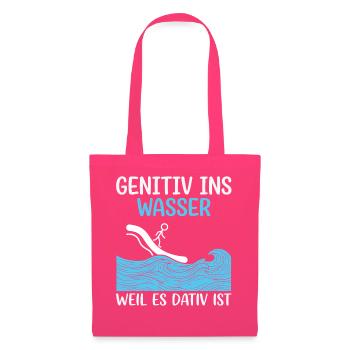 Genitiv ins Wasser Surfwitz - Stoffbeutel - Azalea - Vorne