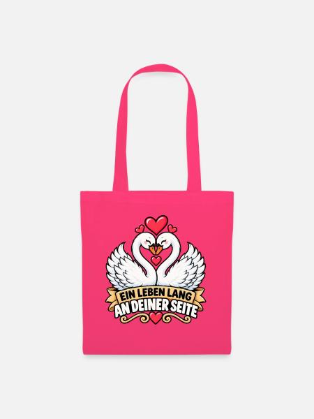 Hochzeitstag Valentinstag Schwan Paar Design - Stoffbeutel - Azalea