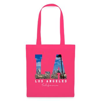 LA Los Angeles Skyline Palmen Kalifornien - Stoffbeutel - Azalea - Vorne