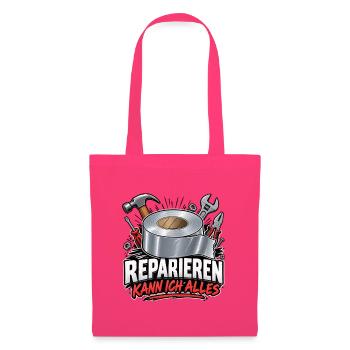 Reparieren kann ich alles – Handwerker Werkzeug  - Stoffbeutel - Azalea - Vorne