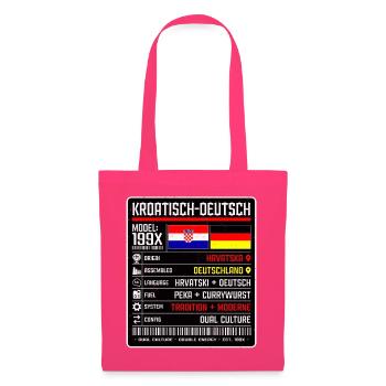 Deutschkroaten - zwischen zwei Kulturen 199x - Stoffbeutel - Azalea - Vorne