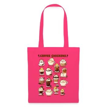 Kaffee Hühner Kawaii Süße Hühnerliebhaber - Stoffbeutel - Azalea - Vorne