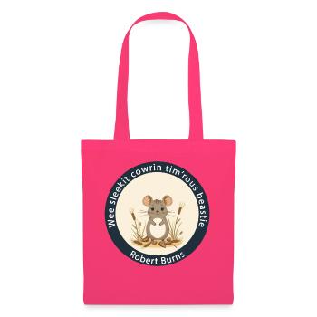 Wee Sleekit Cowrin Tim'rous Beastie Maus-Emblem - Stoffbeutel - Azalea - Vorne