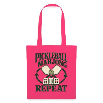  Pickleball Mahjong Wiederholung Schläger Fliesen - Stoffbeutel - Azalea - Vorne