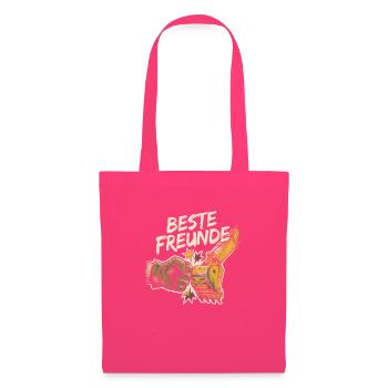Beste Freunde Bagger Baggerfahrer Bauarbeiter Kind - Stoffbeutel - Azalea - Vorne
