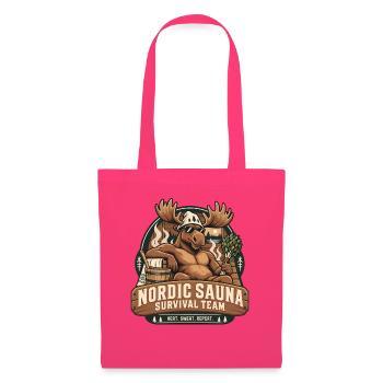 Nordic Sauna Survival Team Elch Humor - Stoffbeutel - Azalea - Vorne