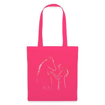 Pferd Pferdeliebe Reiterin Reiten Geschenk - Stoffbeutel - Azalea - Vorne