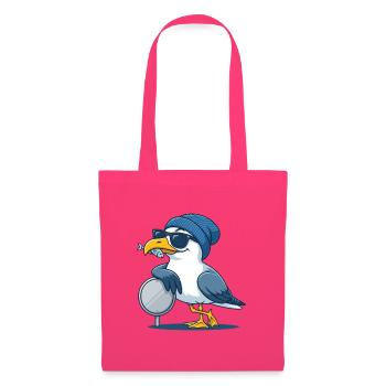 Coole Möwe mit Sonnenbrille und Fisch - Stoffbeutel - Azalea - Vorne