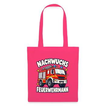 Nachwuchs Feuerwehrmann mit Feuerwehrauto - Stoffbeutel - Azalea - Vorne