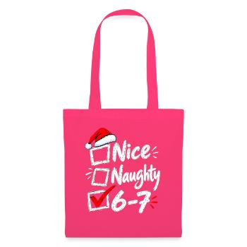 Six Seven Naughty or Nice Christmas Checkbox 6 7 - Stoffbeutel - Azalea - Vorne