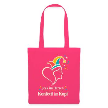 Jeck Karneval Fasching Konfetti im Kopf - Stoffbeutel - Azalea - Vorne