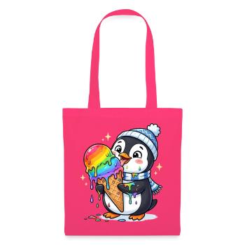 Regenbogen Eis Pinguin - Stoffbeutel - Azalea - Vorne