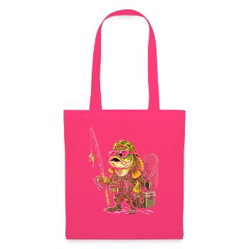 Froschangler im Camouflage-Outfit - Stoffbeutel - Azalea - Vorne