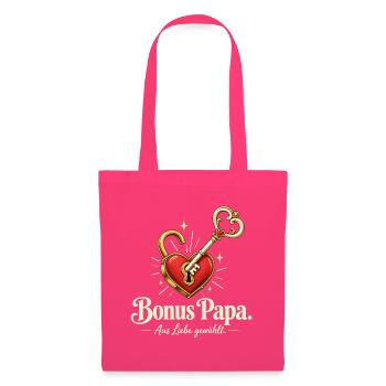 Bonus Papa Stiefvater Geschenk Papa aus Liebe - Stoffbeutel - Azalea - Vorne
