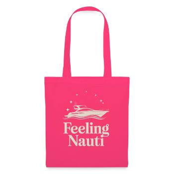 Feeling Nauti Yacht Boot Wellen Und Sterne - Stoffbeutel - Azalea - Vorne