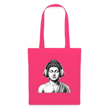 Zen-Buddha mit Kopfhörern – Yoga-Musik-Meditation - Stoffbeutel - Azalea - Vorne