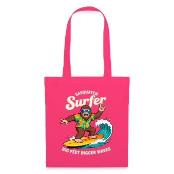 Sasquatch Surfer Big Feet Bigger Waves Cryptid - Stoffbeutel - Azalea - Vorne