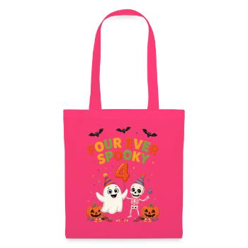 Vier jemals gruselige Halloween-4. Geburtstags-Witze - Stoffbeutel - Azalea - Vorne