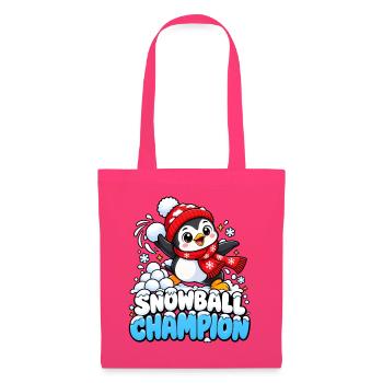 Schneeball-Champion Pinguin - Stoffbeutel - Azalea - Vorne