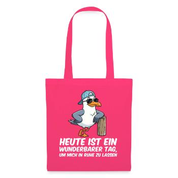 Heute Ist Ein Wunderbarer Tag Möwe Spruch - Stoffbeutel - Azalea - Vorne