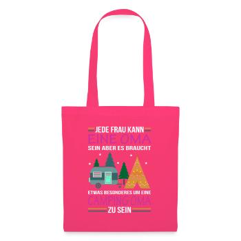 Camping Oma Wohnwagen Campen Omi Geschenk - Stoffbeutel - Azalea - Vorne