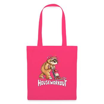 Houseworkout Faultier Staubsauger Hausarbeit Humor - Stoffbeutel - Azalea - Vorne