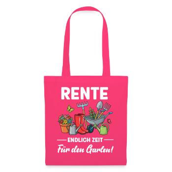 Rente endlich Zeit für den Garten lustige Sprüche - Stoffbeutel - Azalea - Vorne