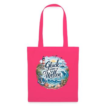 Glück kommt in Wellen - Stoffbeutel - Azalea - Vorne