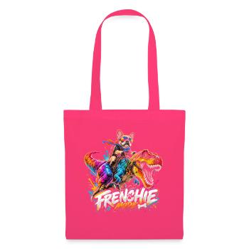 Frenchie Mode Mit Dino Raptor Hund - Stoffbeutel - Azalea - Vorne