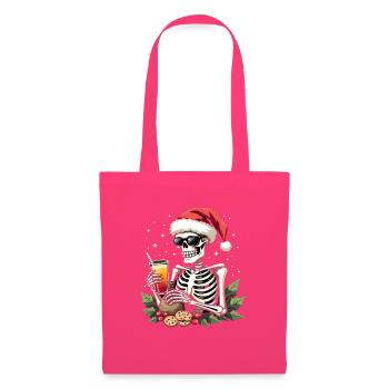 Skelett mit Santa Hut Cocktail - Stoffbeutel - Azalea - Vorne