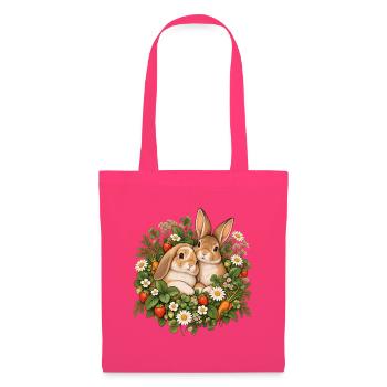 Frühlingskaninchen im Blütenkranz - Stoffbeutel - Azalea - Vorne