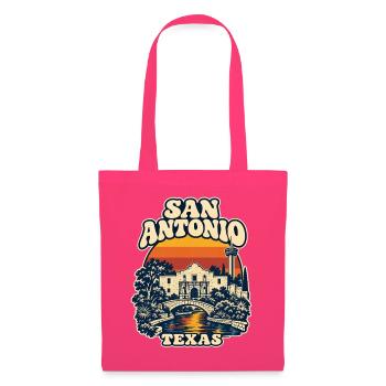 Texas San Antonio Retro  - Stoffbeutel - Azalea - Vorne