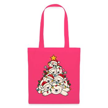 Eisbär Weihnachtsbaum lustige Tier Weihnachten - Stoffbeutel - Azalea - Vorne