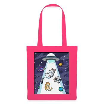 Katze UFO Entführung - Stoffbeutel - Azalea - Vorne