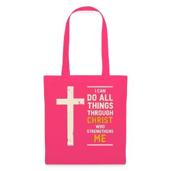 Ich kann alles durch Christus tun, der - Stoffbeutel - Azalea - Vorne