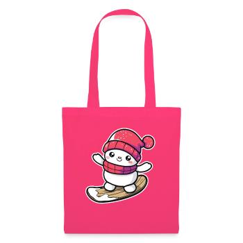 Cartoon Snowboard Schneemann - Stoffbeutel - Azalea - Vorne