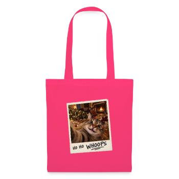 Ho Ho Whoops Katze Selfie Weihnachten - Stoffbeutel - Azalea - Vorne