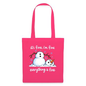 Schneemann: Lustig: Winter, Schnee, frohe Weihnachten - Stoffbeutel - Azalea - Vorne
