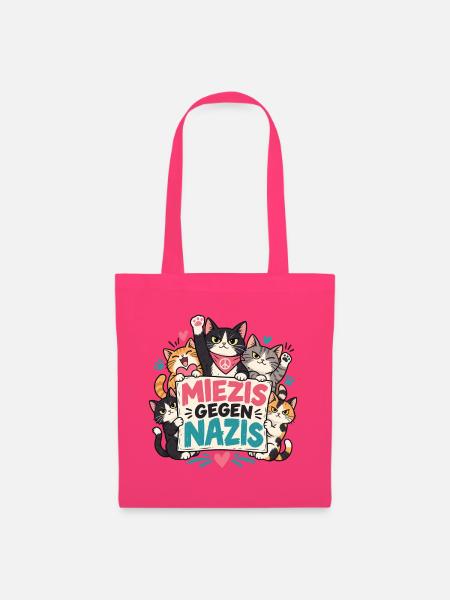 Miezis gegen Nazis – Katzenhalter gegen Rechts - Stoffbeutel - Azalea