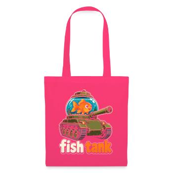Fisch im Panzer Cartoon - Stoffbeutel - Azalea - Vorne