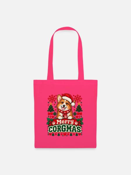 Corgi - Weihnachtsmotiv in Strickoptik - Stoffbeutel - Azalea