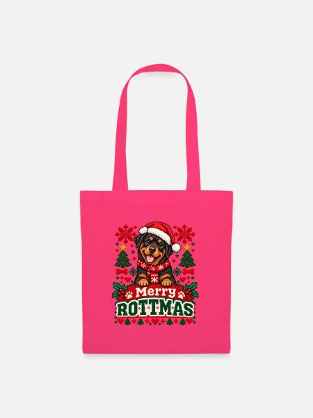 Rottweiler - Weihnachtsmotiv in Strickoptik - Stoffbeutel - Azalea