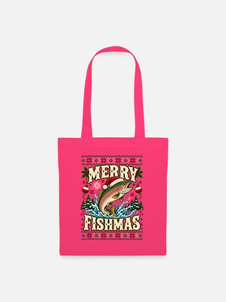 Merry Fishmas Fishing Christmas - Stoffbeutel - Azalea