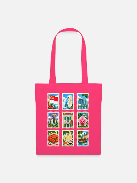Singapur Briefmarken - Stoffbeutel - Azalea