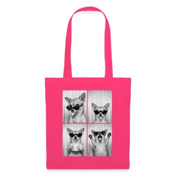 Chihuahua, Fotokabine, Fotoautomat, lustiger Hund - Stoffbeutel - Azalea - Vorne